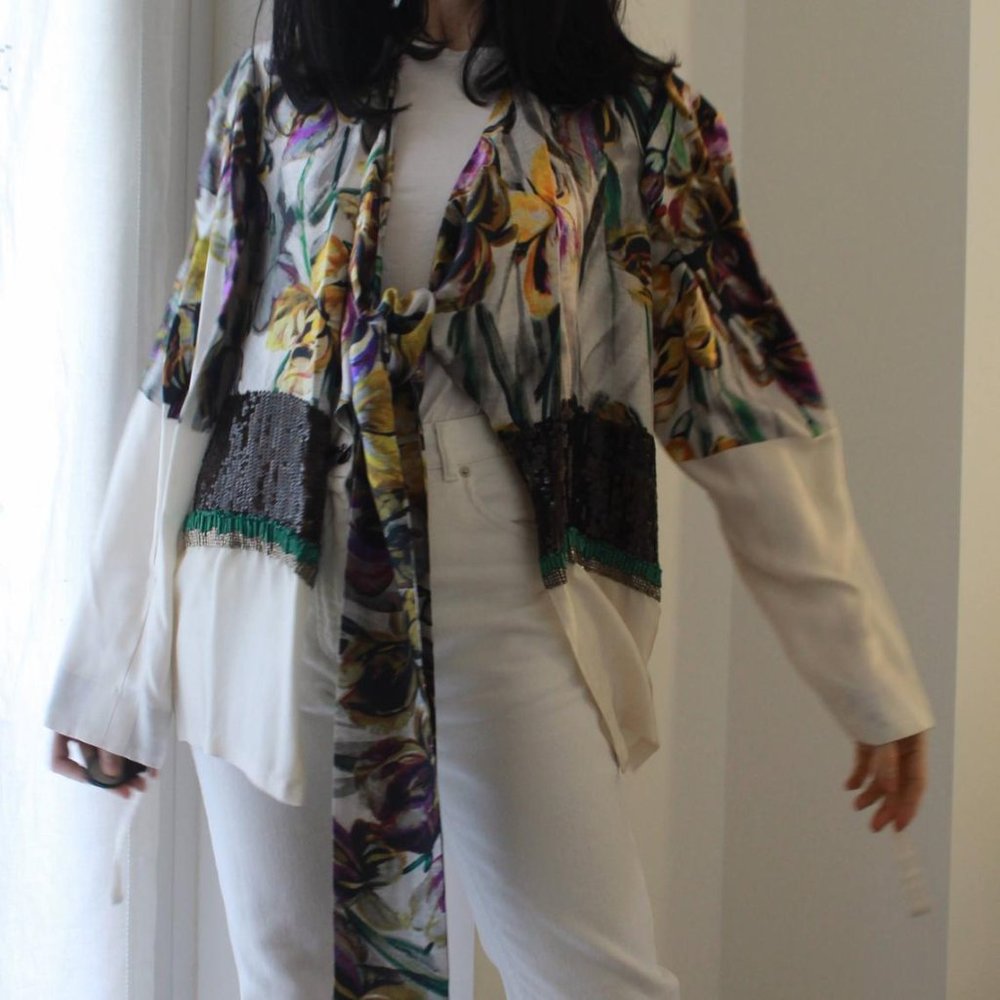 Vintage Dries Van Noten beaded silk kimono jacket
